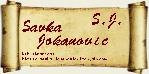 Savka Jokanović vizit kartica